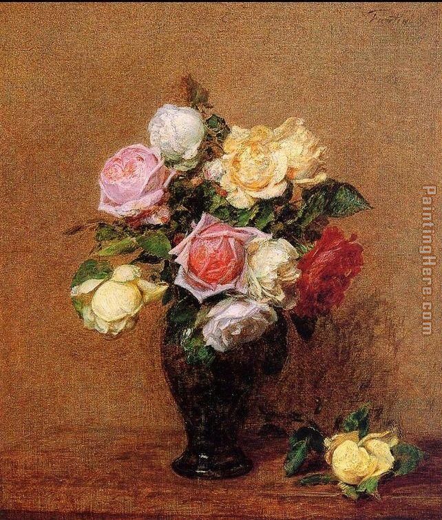 Roses VII painting - Henri Fantin-Latour Roses VII art painting